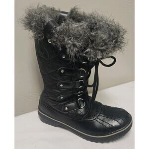 Sorel TOFINO II Womens 7 Winter Boots Black WATERPROOF, Tall, Lined Faux Fur